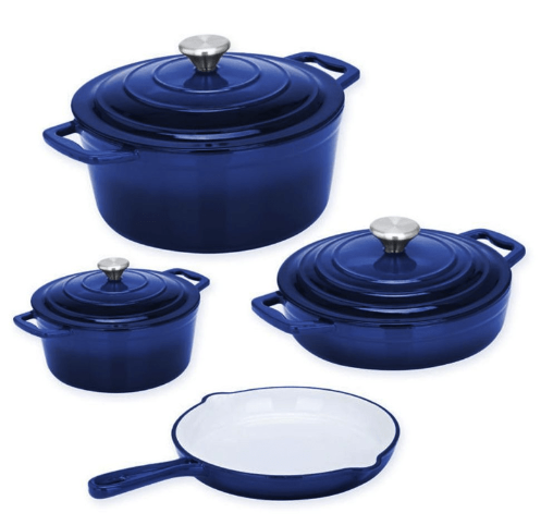 PRE-BOOKING SPECIAL - Cast Iron Enamel 7 Piece Cookware Set Red