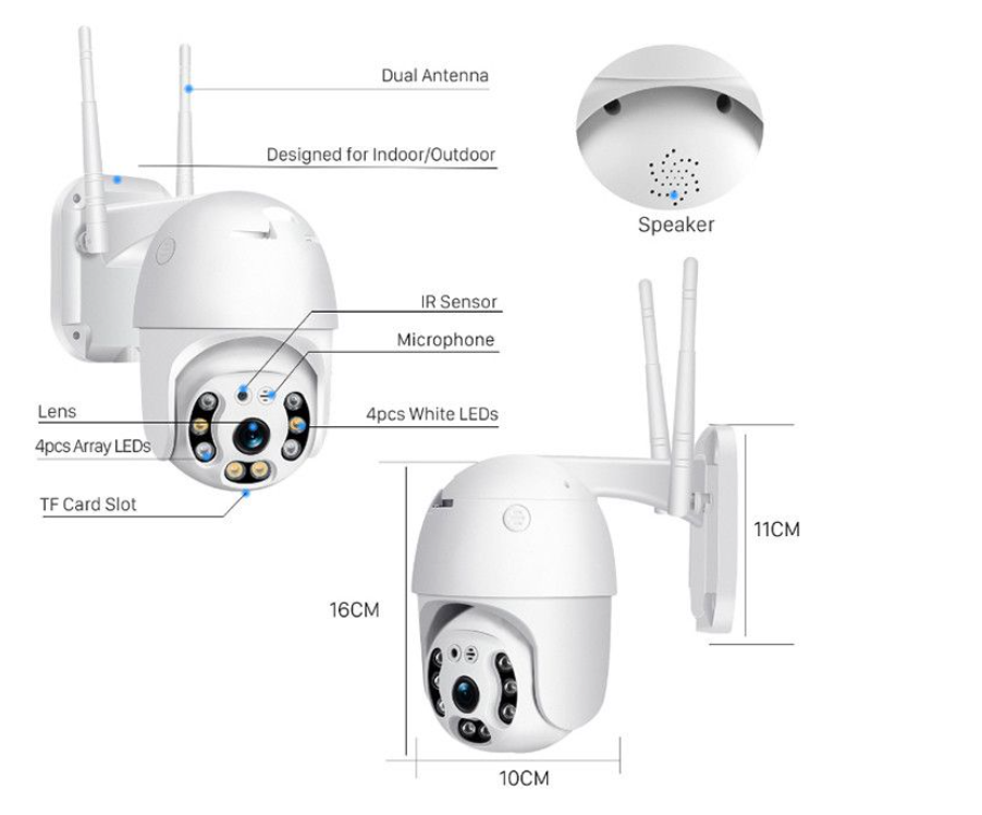 IP66 Outdoor Security Camera Night Vision Surveillance CCTV IP Camera