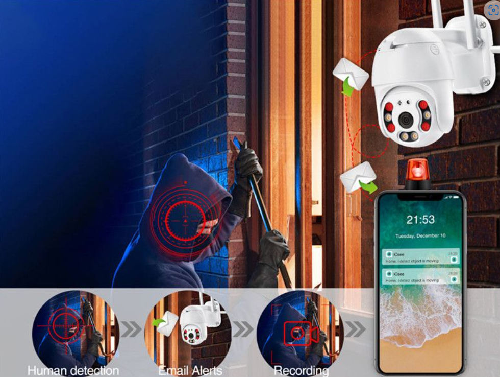 IP66 Outdoor Security Camera Night Vision Surveillance CCTV IP Camera